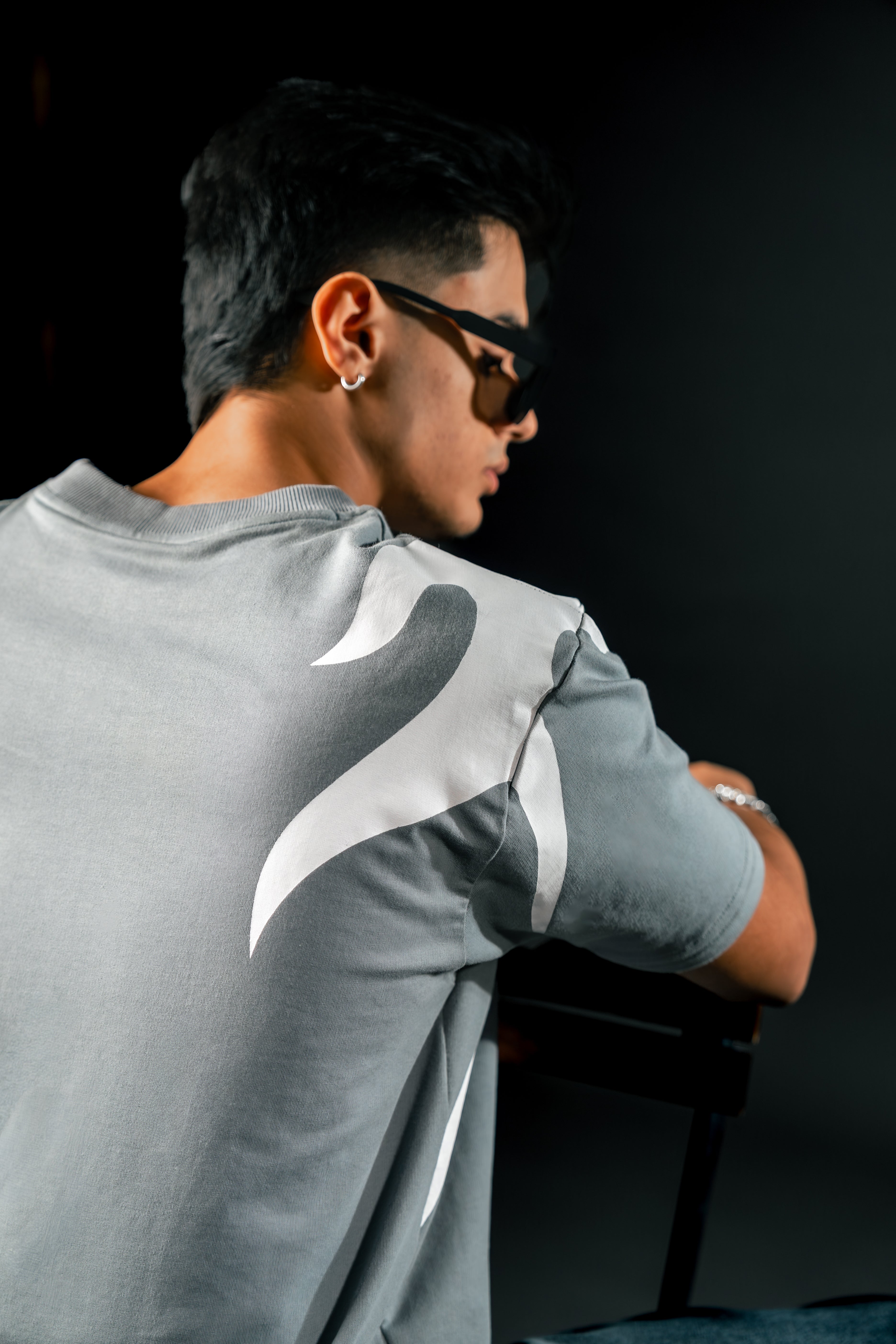 Flamewave Oversized Tee – Steel Grey