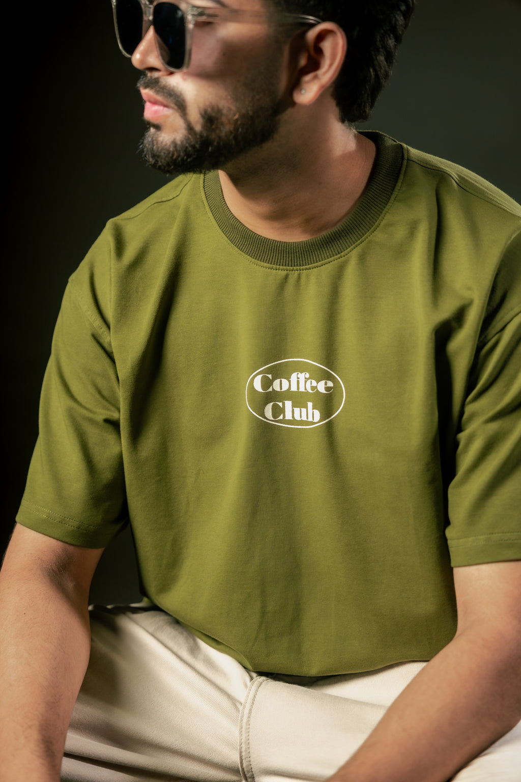 ESSENTIALS Coffee Club Tee – Olive Green