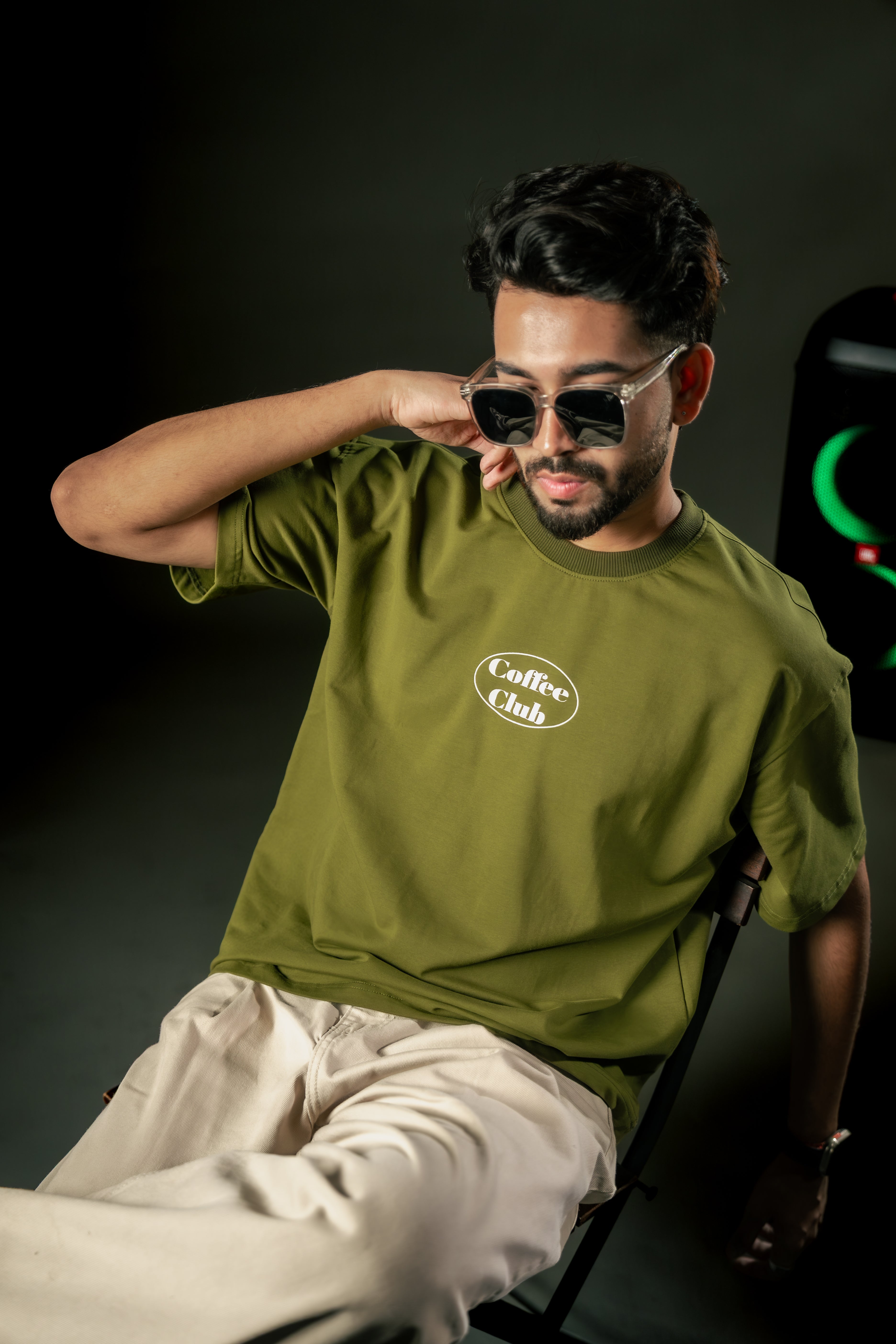 ESSENTIALS Coffee Club Tee – Olive Green