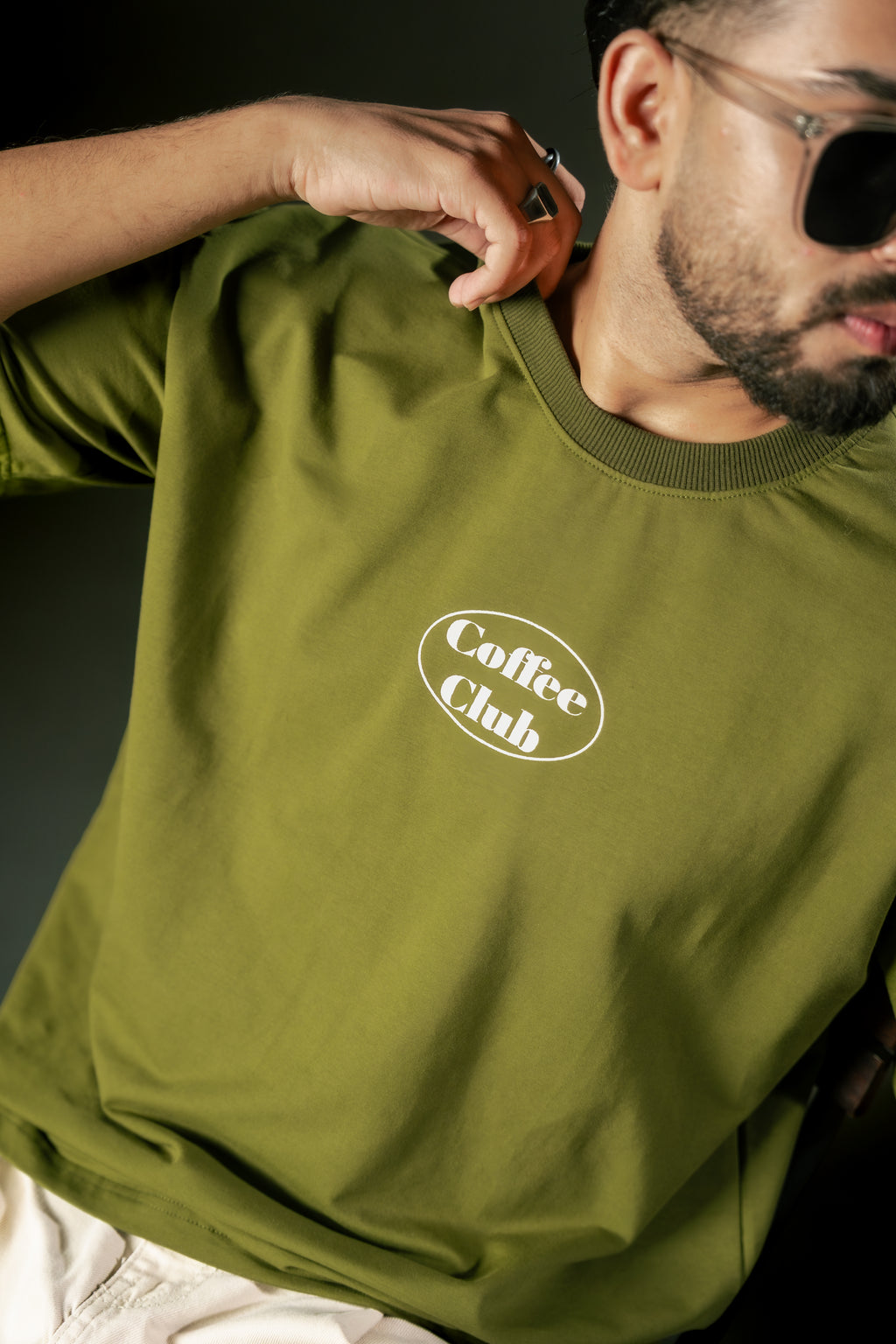 ESSENTIALS Coffee Club Tee – Olive Green