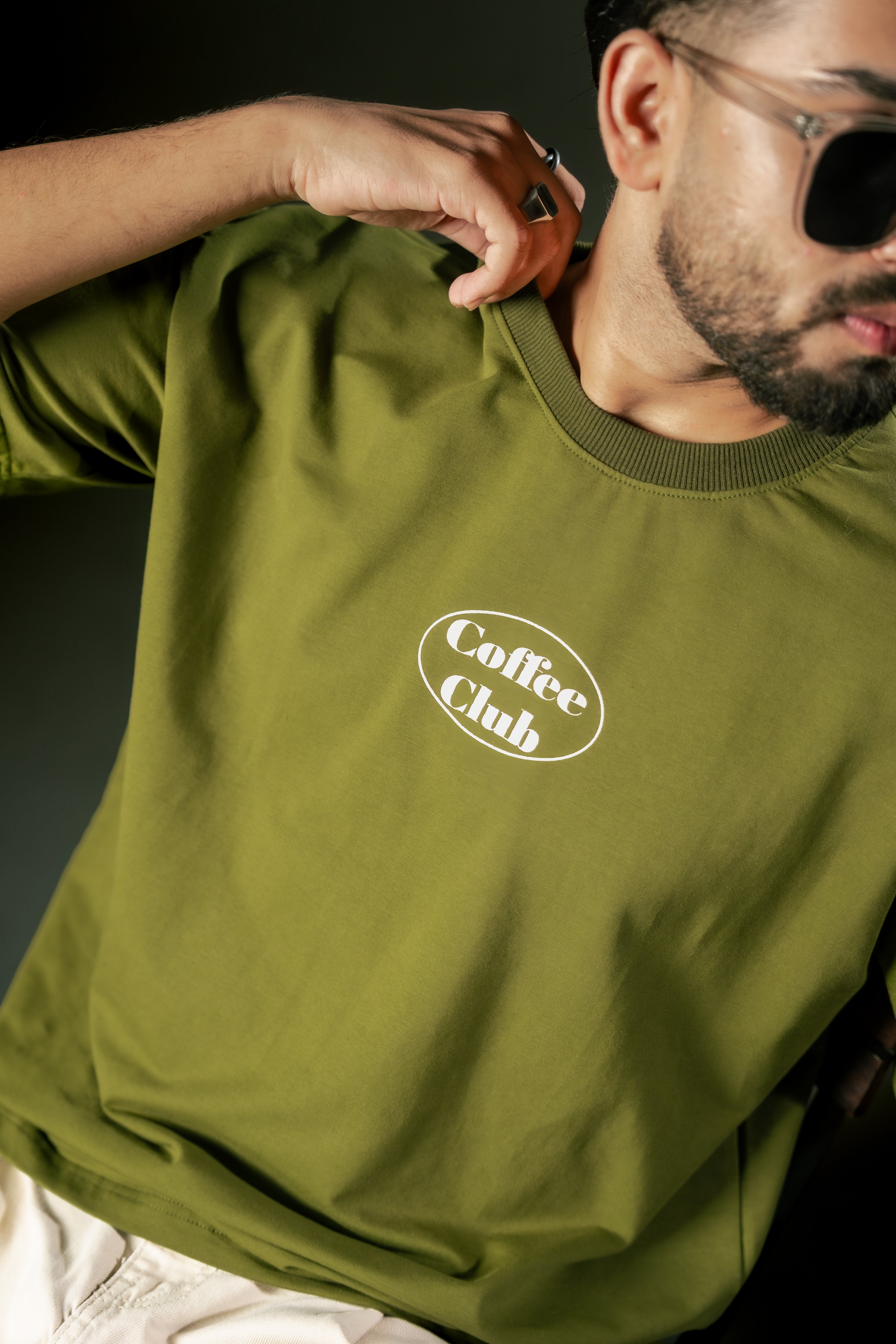 ESSENTIALS Coffee Club Tee – Olive Green