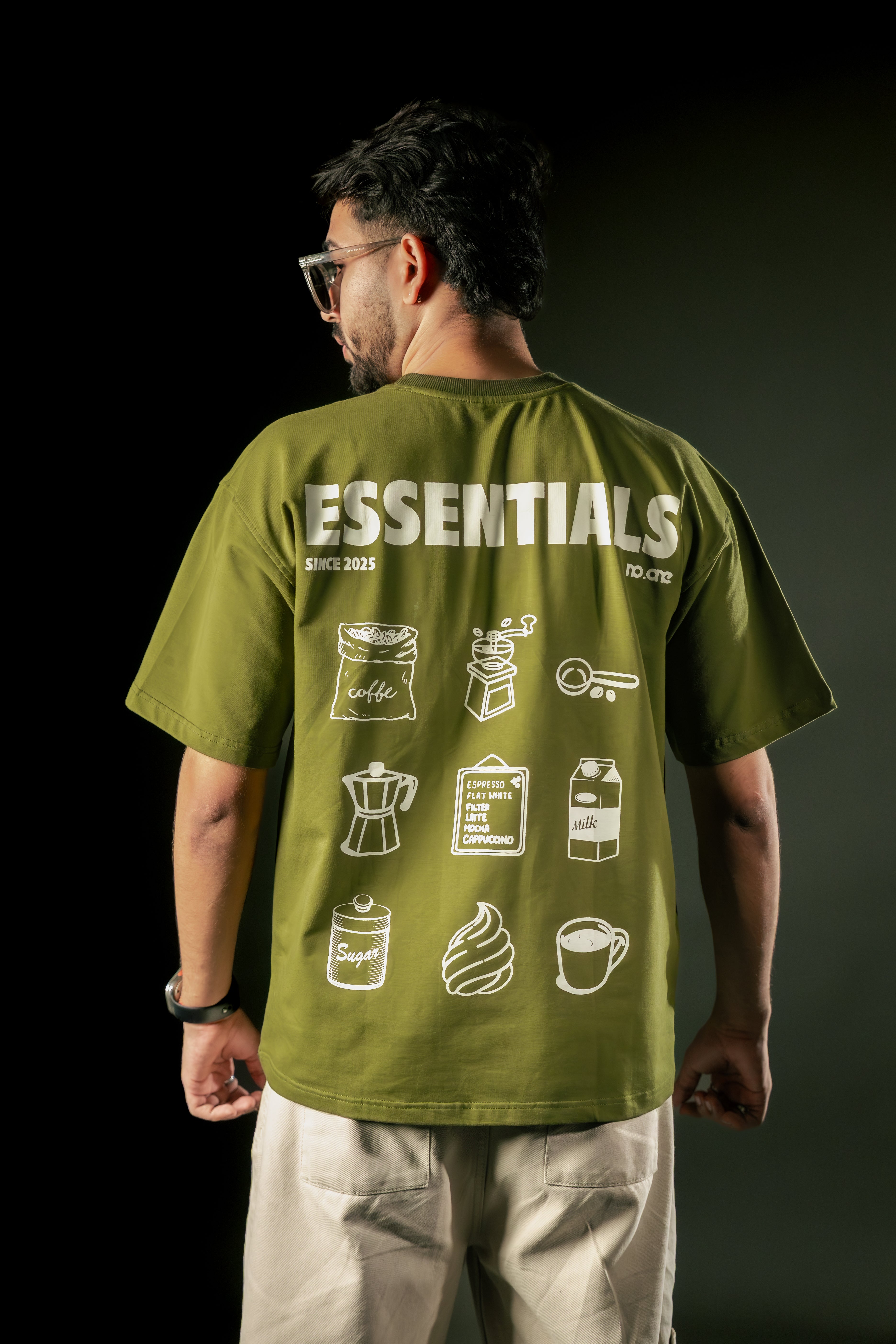 ESSENTIALS Coffee Club Tee – Olive Green