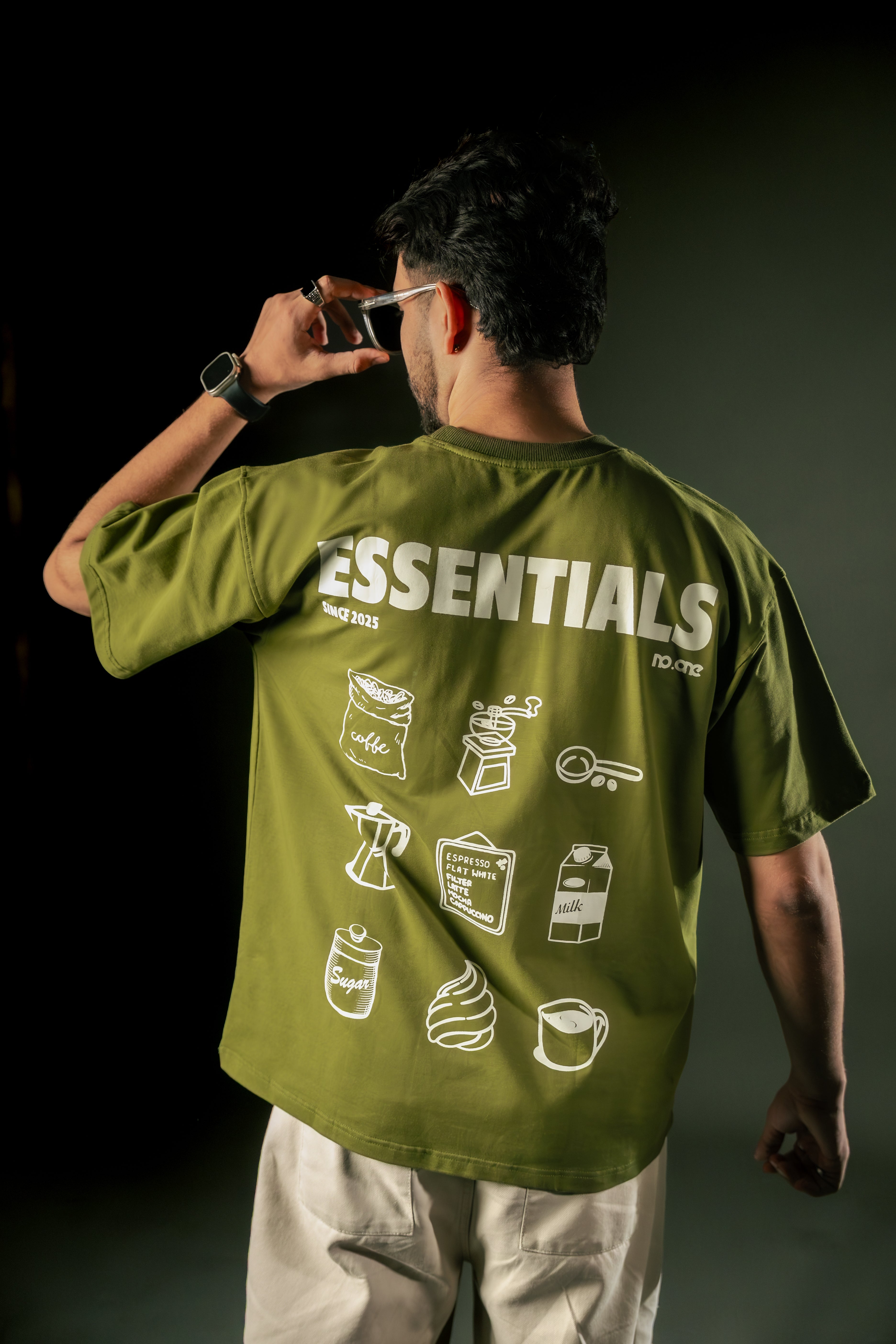 ESSENTIALS Coffee Club Tee – Olive Green