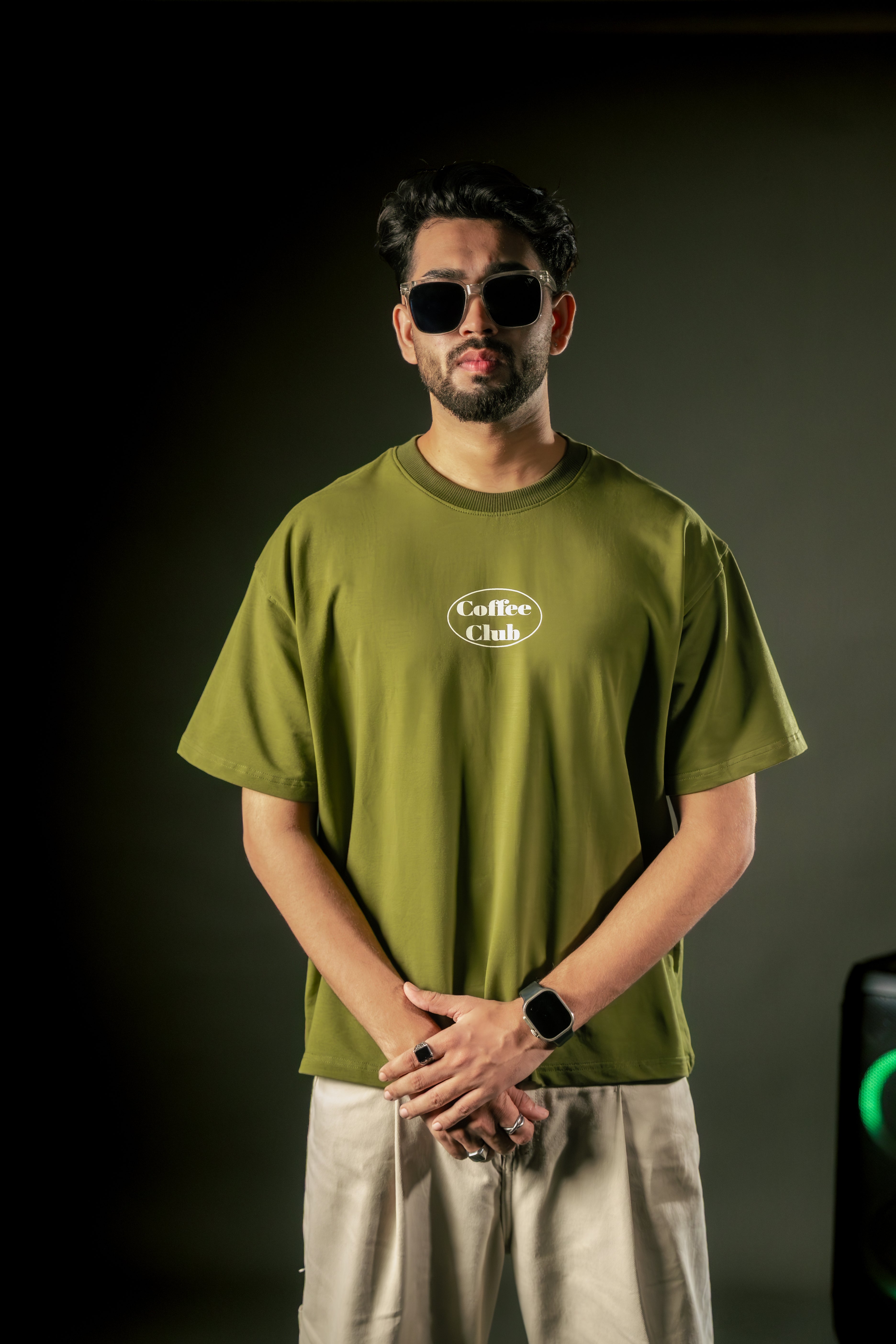 ESSENTIALS Coffee Club Tee – Olive Green